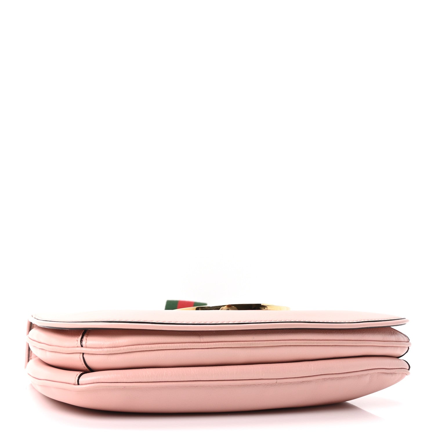 Gucci Roxy Calfskin Web Medium Blondie Top Handle Shoulder Flap Bag Powder Pink