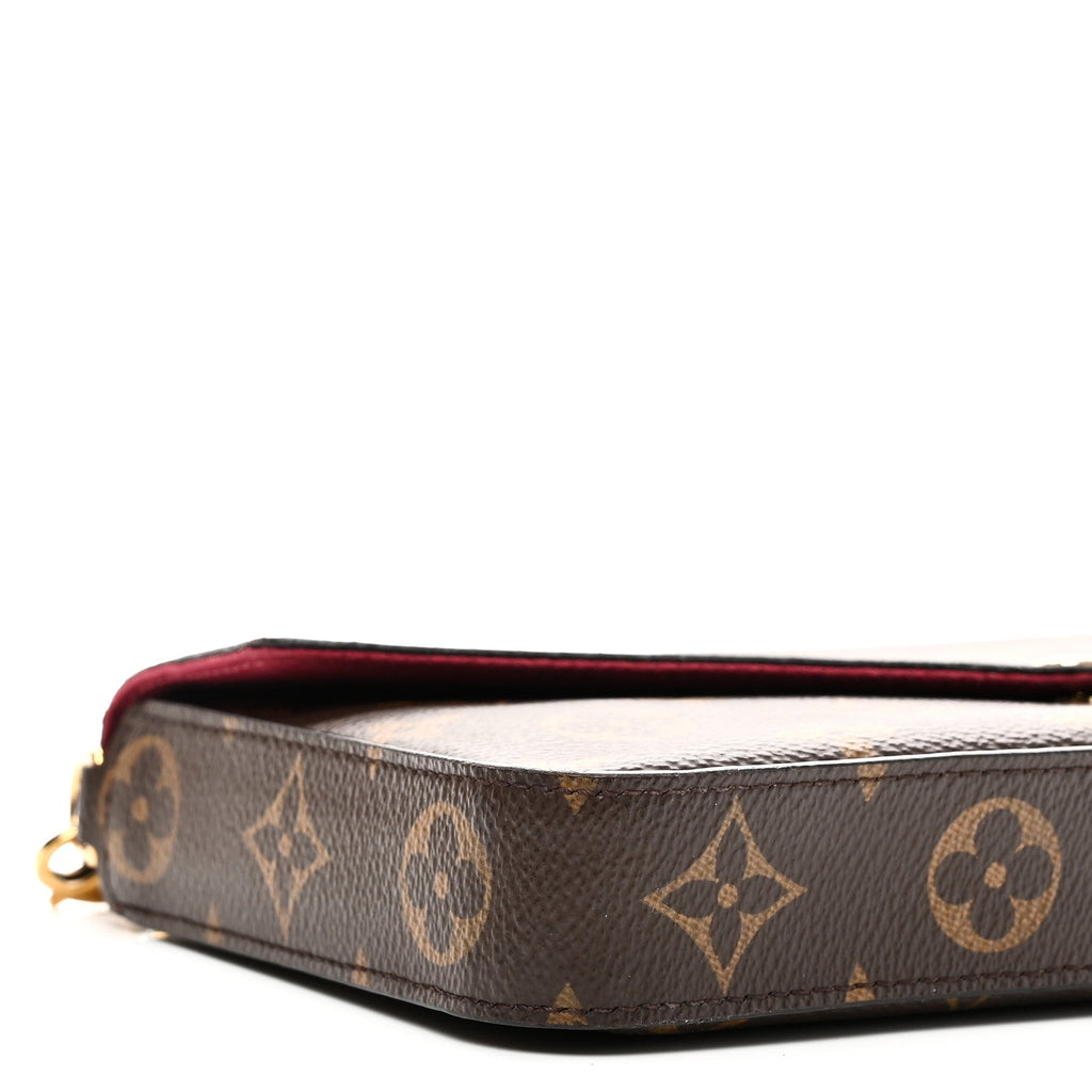 Louis Vuitton Monogram Pochette Felicie Chain Wallet Fuchsia