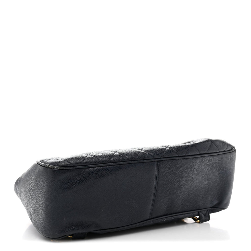 Chanel Caviar Quilted CC Drawstring Backpack Navy