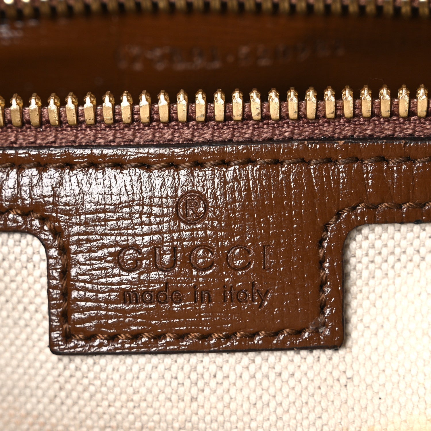Gucci GG Supreme Monogram Azalea Calfskin Retro Interlocking G Messenger Shoulder Bag Beige Ebony Brown Sugar