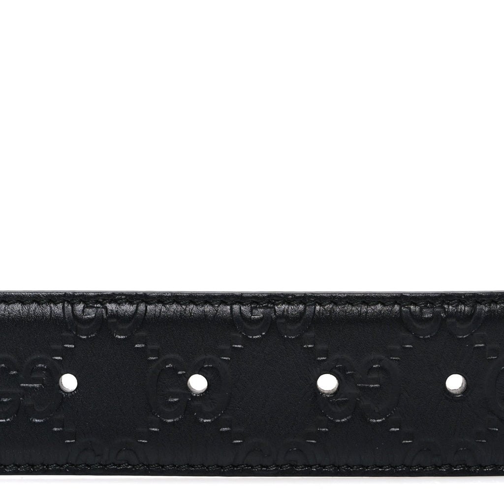Gucci Calfskin Interlocking G 37mm Belt 85 34 Black
