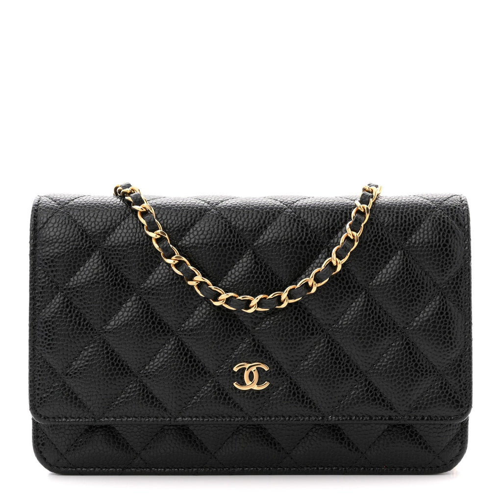 Chanel Caviar Quilted Wallet on Chain WOC Black