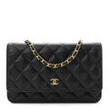 Chanel Caviar Quilted Wallet on Chain WOC Black