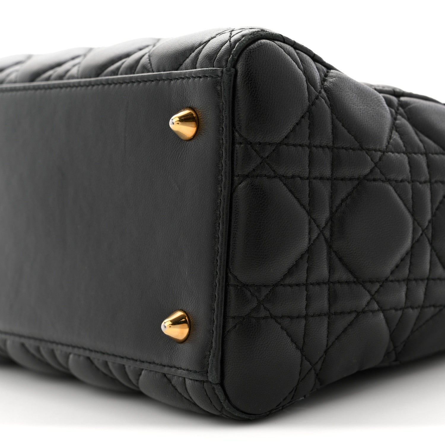Christian Dior Lambskin Cannage Medium Lady Dior Black