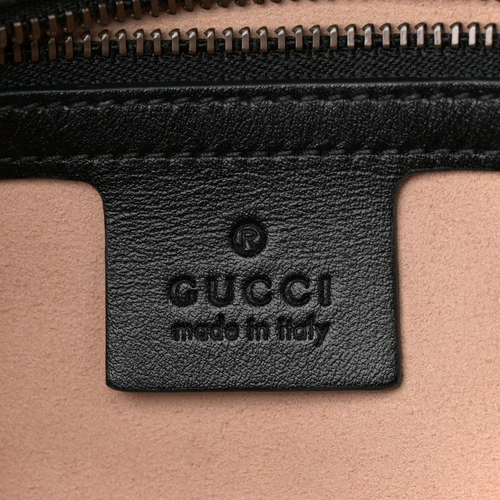 Gucci Calfskin Matelasse Small GG Marmont Shoulder Bag Black