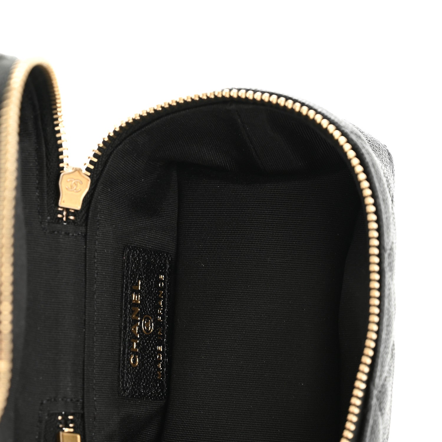 Chanel Caviar Quilted Mini Top Handle Vanity With Chain Black