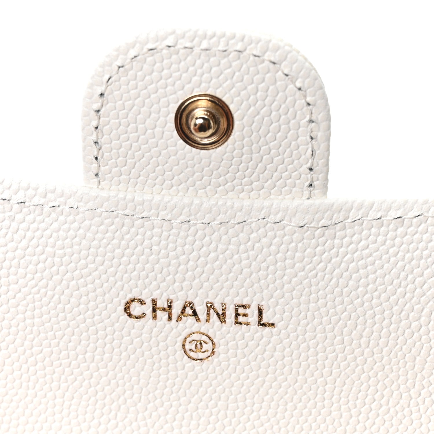 Caviar Quilted Large Gusset Flap Wallet White