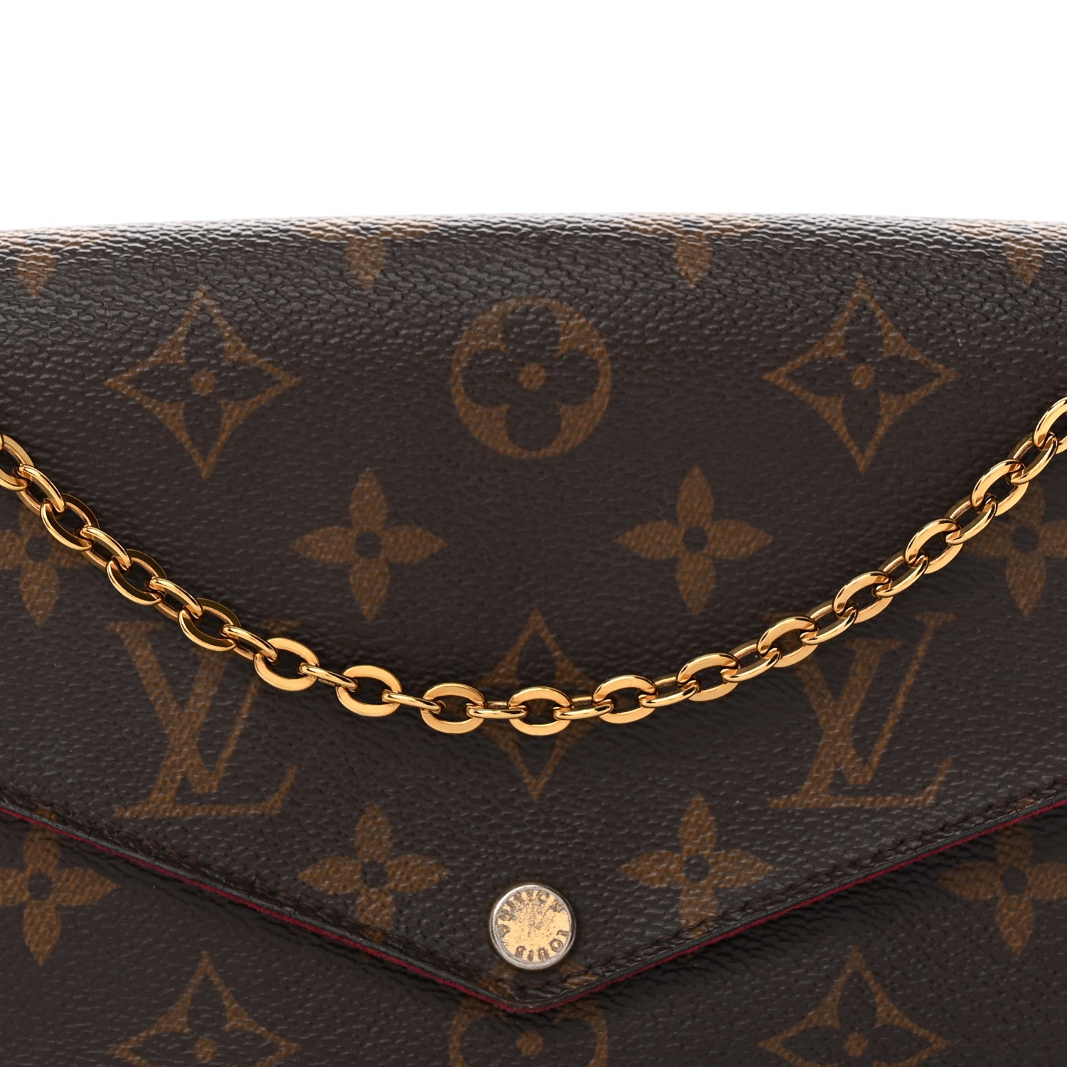 Louis Vuitton Monogram Pochette Felicie Chain Wallet Fuchsia