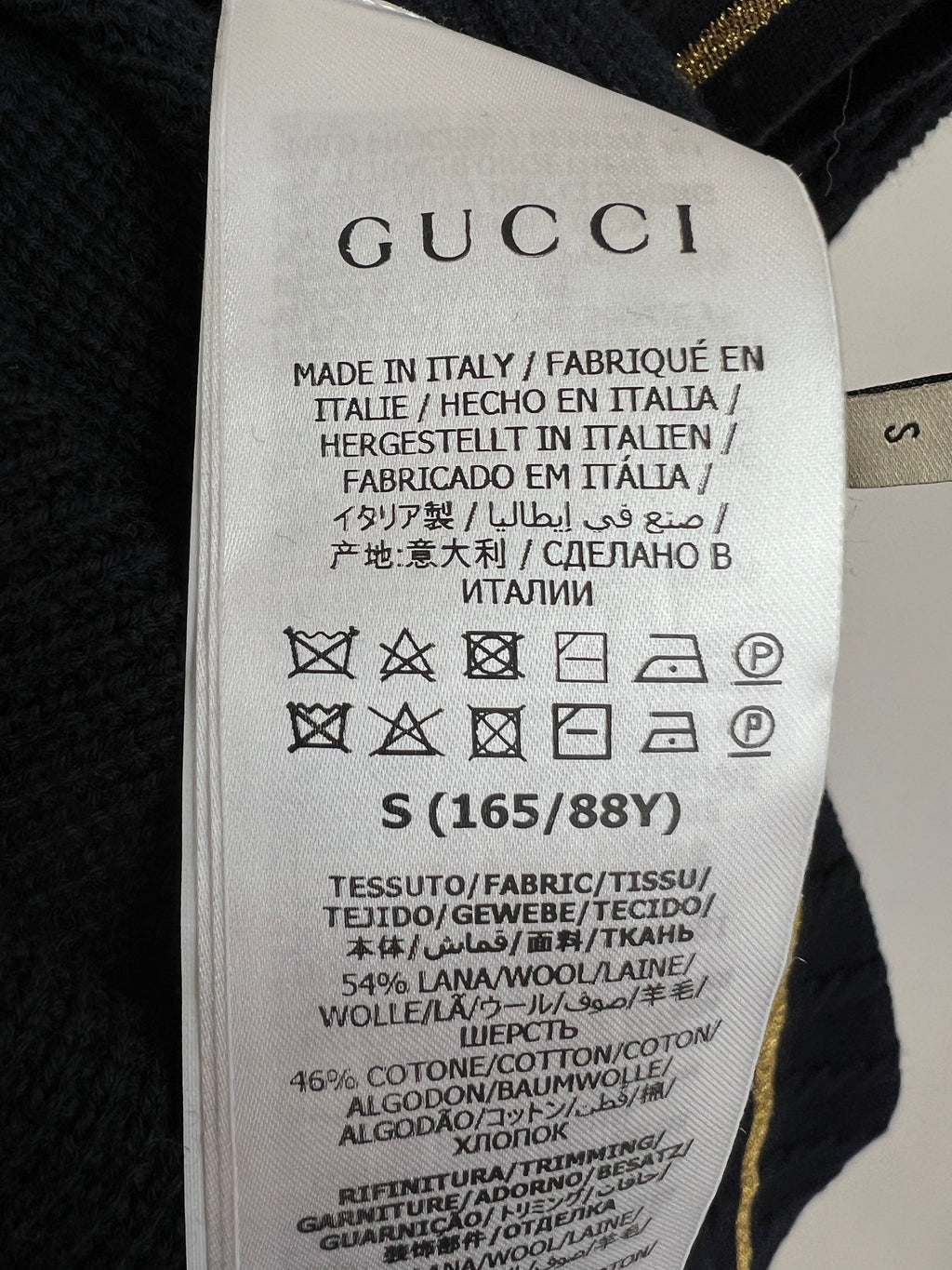 Gucci Navy Knitted Mini Dress with Gold Chain Pocket Details Size IT S (UK 8)