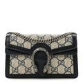 Gucci GG Supreme Monogram Textured Dollar Calfskin Super Mini Dionysus Shoulder Bag Beige Blue