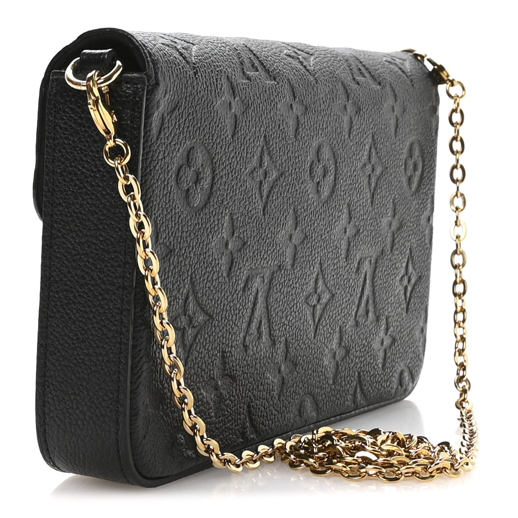 Louis Vuitton Empreinte Pochette Felicie Chain Wallet Black