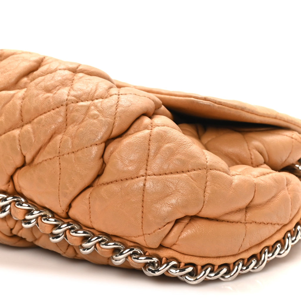 Chanel Washed Lambskin Medium Chain Around Messenger Brown