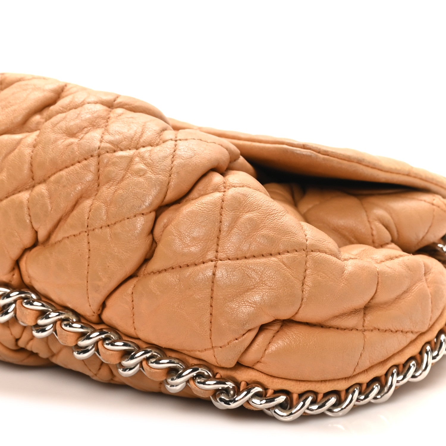 Chanel Washed Lambskin Medium Chain Around Messenger Brown