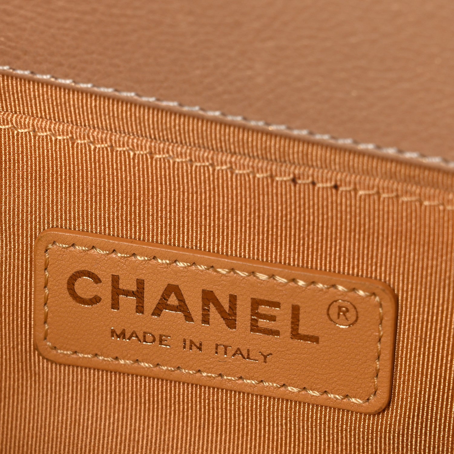 Chanel Pearl Calfskin Quilted Small Boy Flap Gold