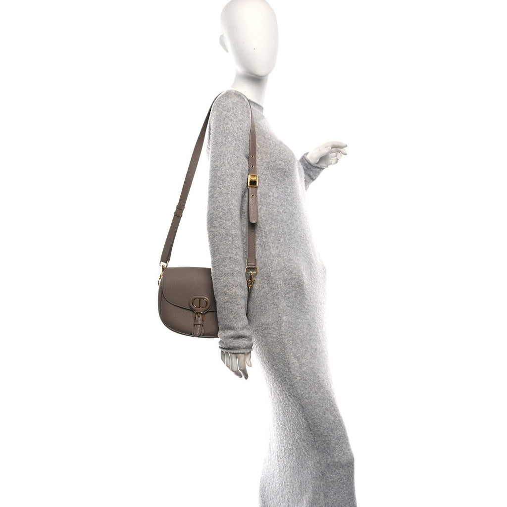 Christian Dior Grained Calfskin Medium Bobby Flap Warm Taupe