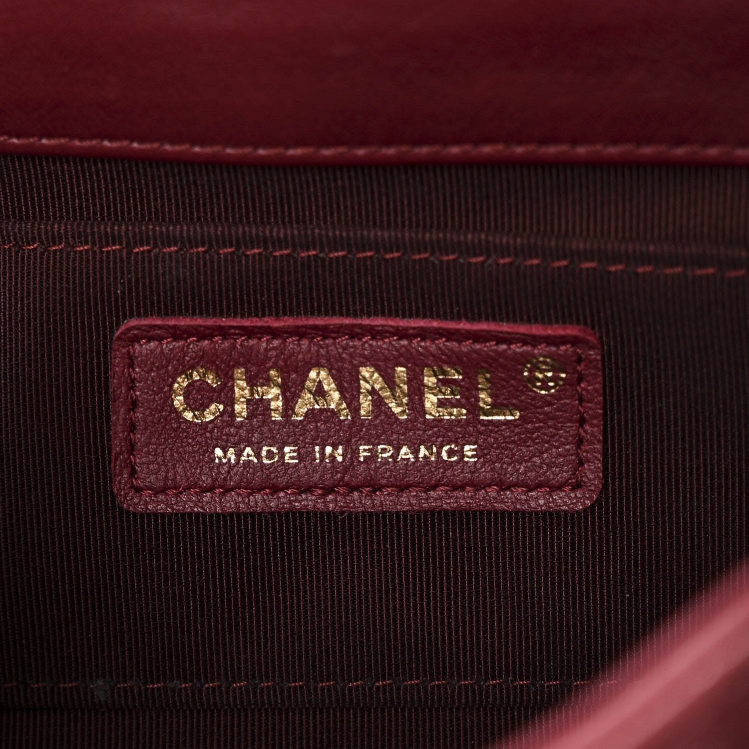 Chanel Glazed Calfskin Chevron Quilted Small Hampton Flap Burgundy