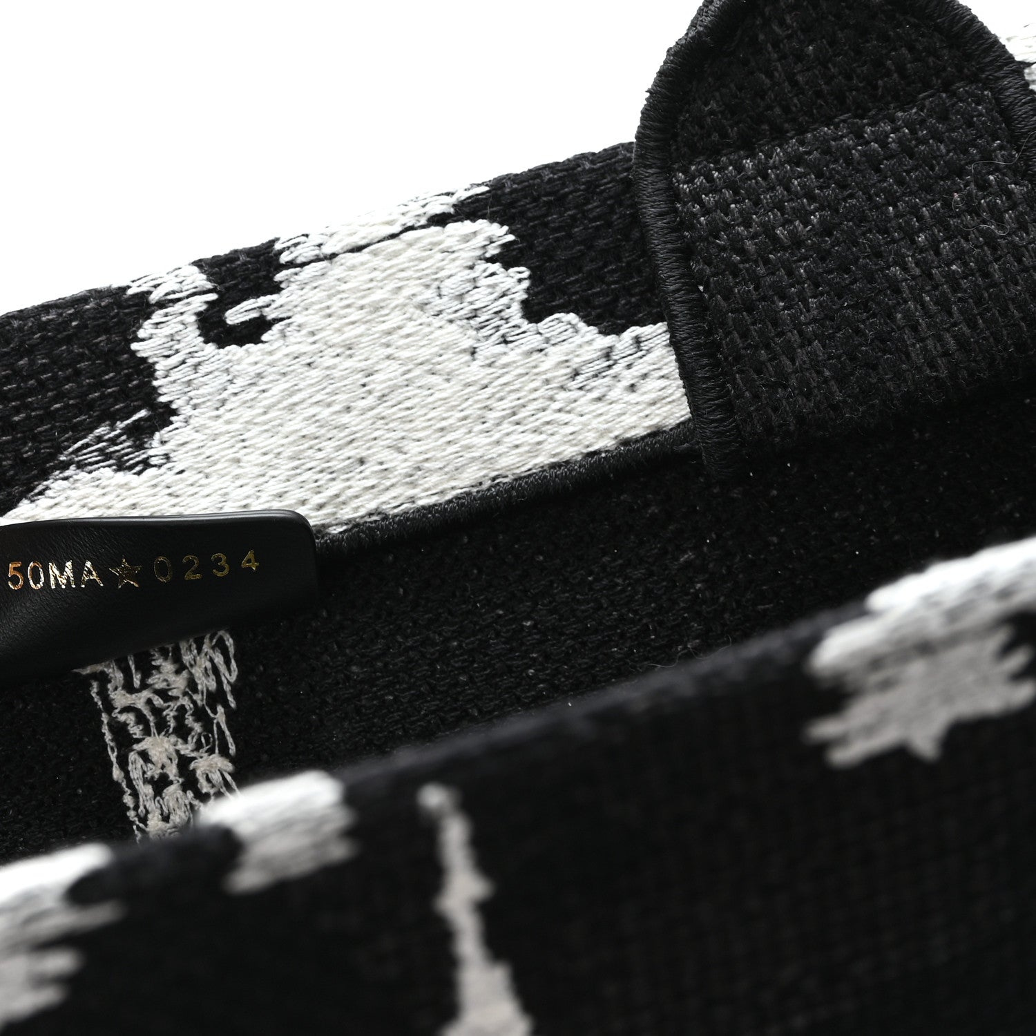 Christian Dior Canvas Embroidered Medium Paris Book Tote Black White
