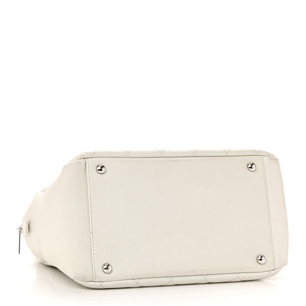 Chanel Caviar Quilted Petit Timeless Tote PTT White