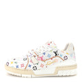 Louis Vuitton LV X TM Calfskin Monogram Multicolor Womens LV Trainer Sneakers 37.5 White