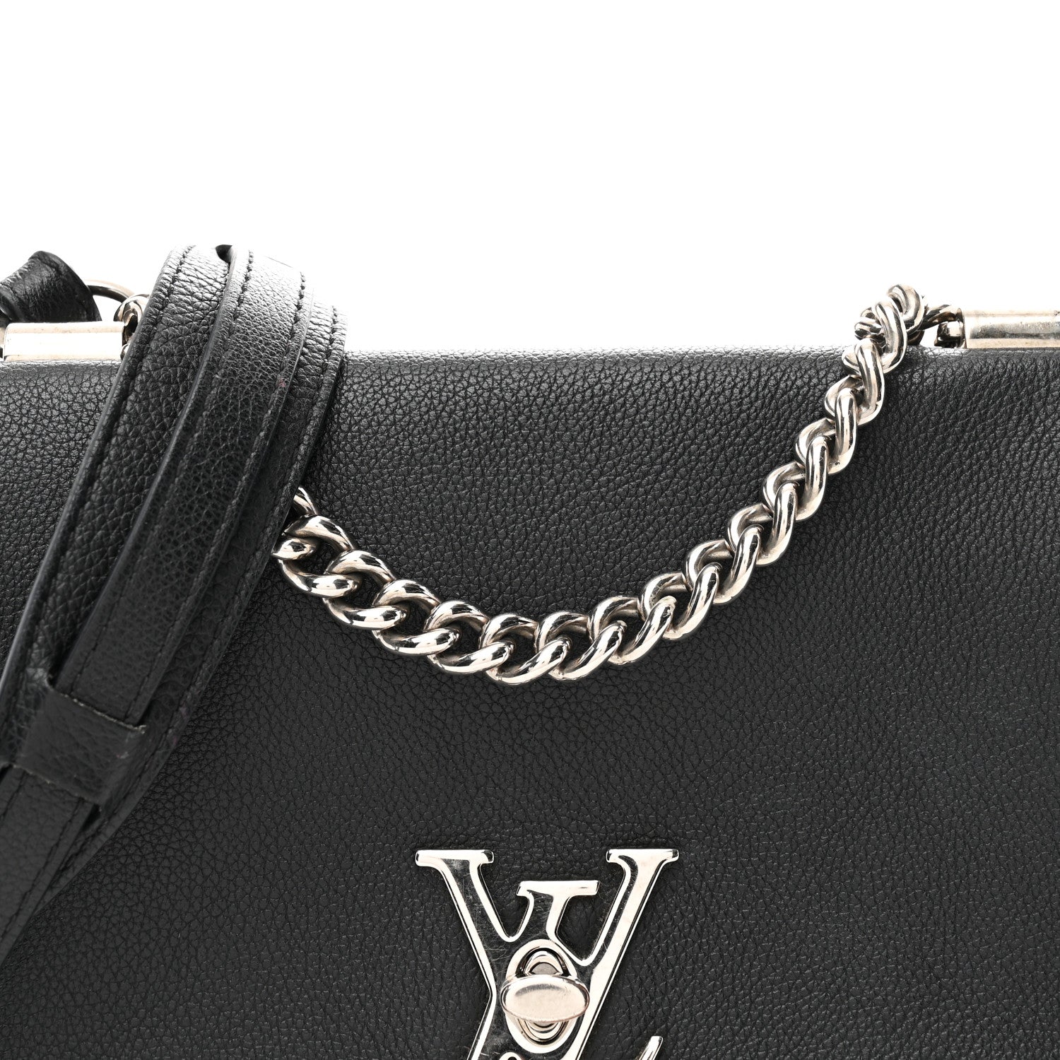 Louis Vuitton Calfskin Lockme II Chain Bag BB Black