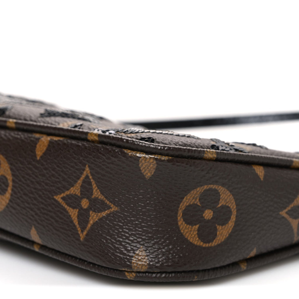 Louis Vuitton Monogram Sequins Pochette Accessories Black