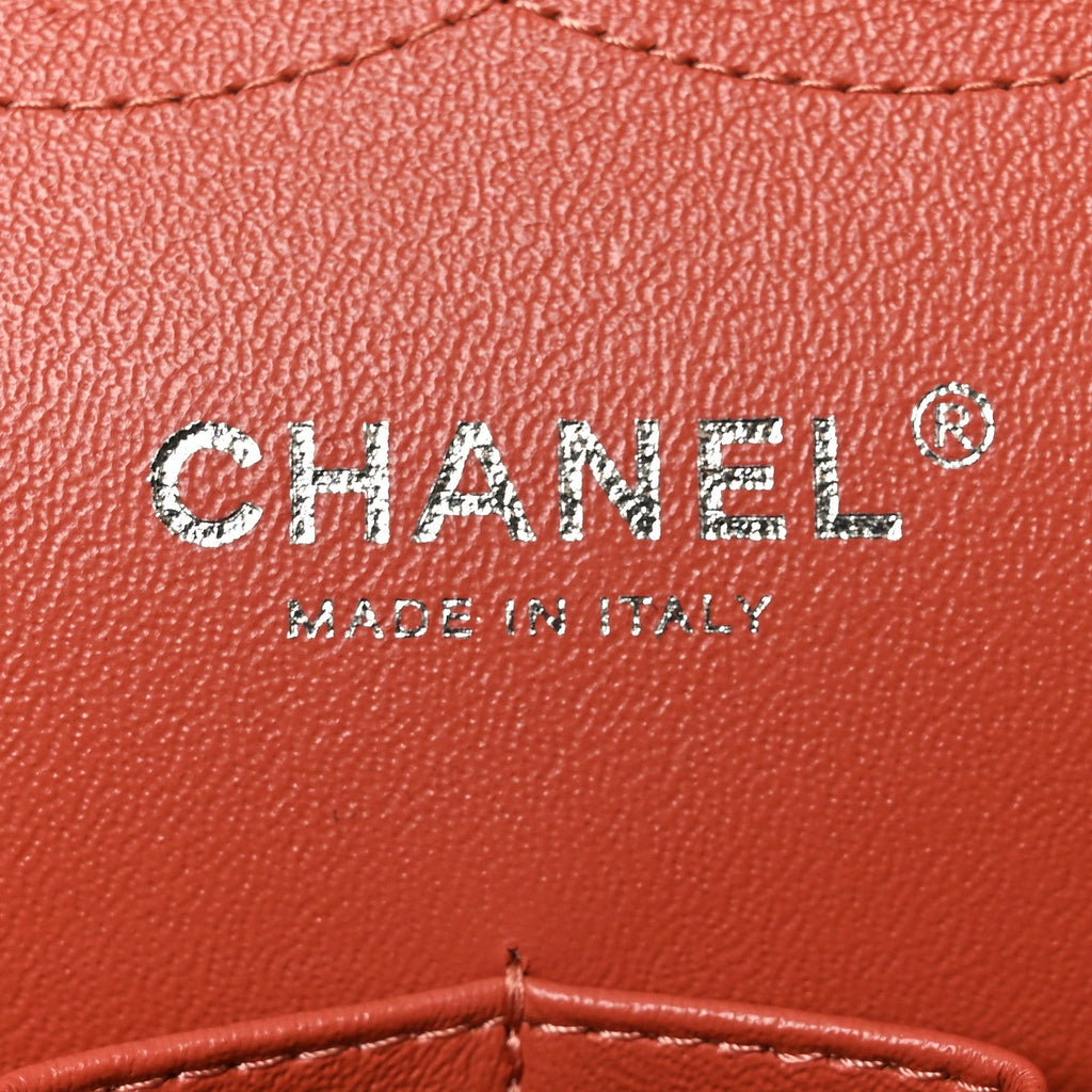 Chanel Lambskin Quilted Jumbo Double Flap Orange