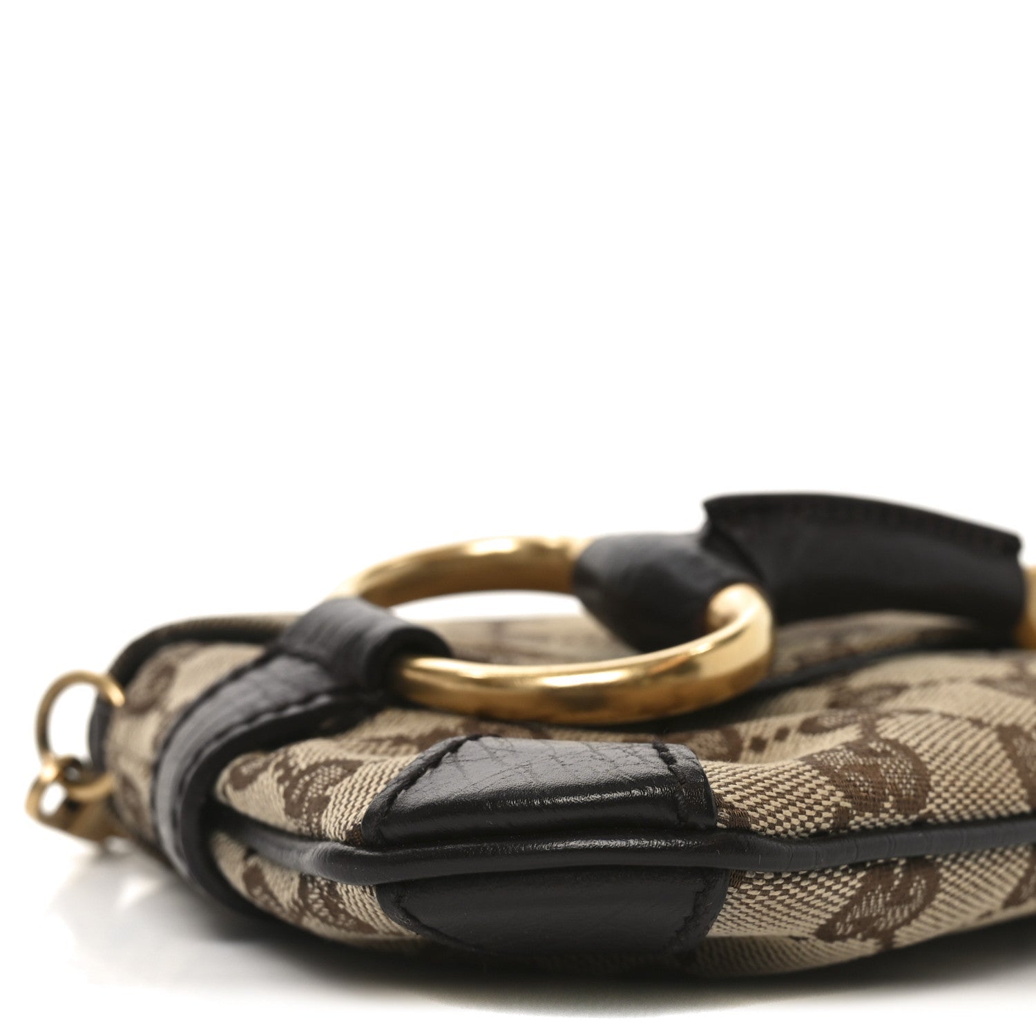 Gucci Monogram Horsebit Clutch Dark Brown