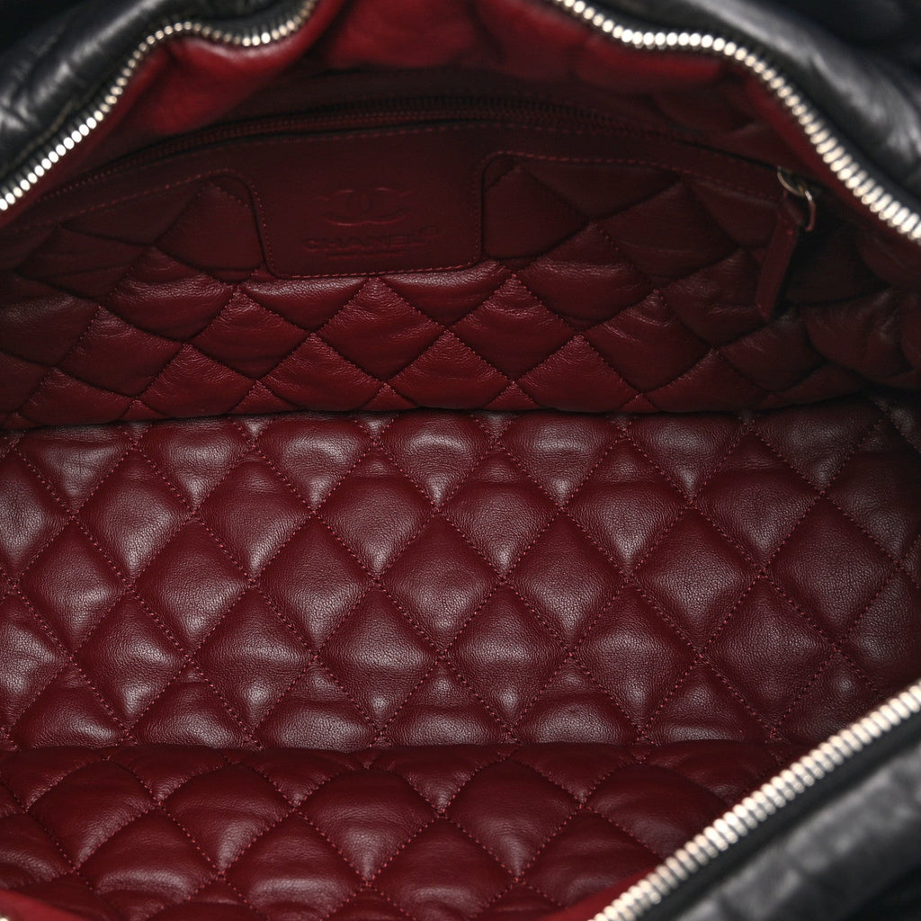 Chanel Lambskin Quilted Medium Coco Cocoon Reversible Tote Black