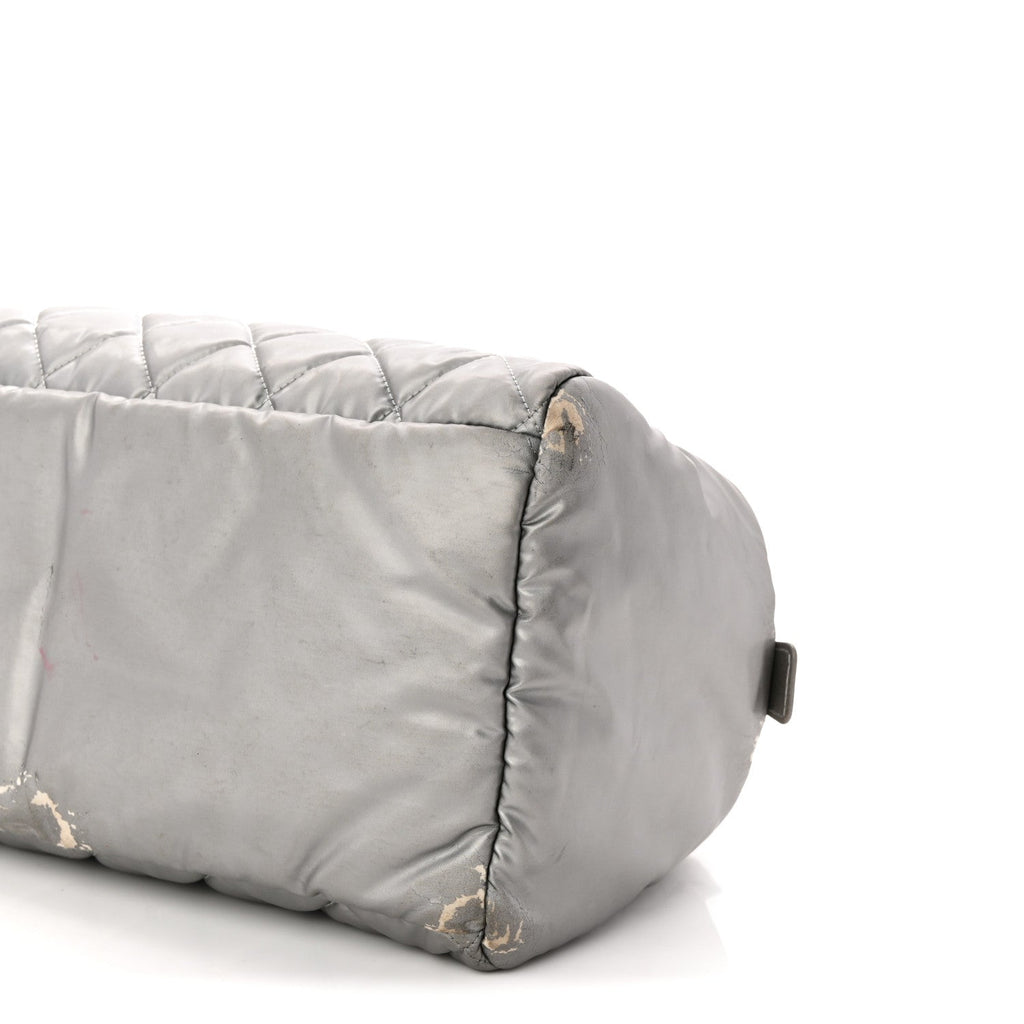 Chanel Nylon Coco Cocoon Zipped Tote Silver