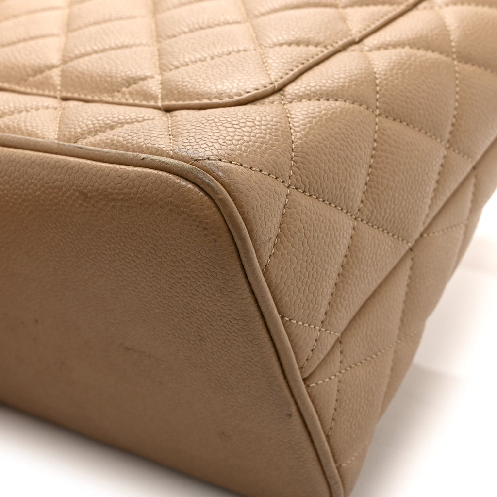 Chanel Caviar Quilted Medallion Tote Beige