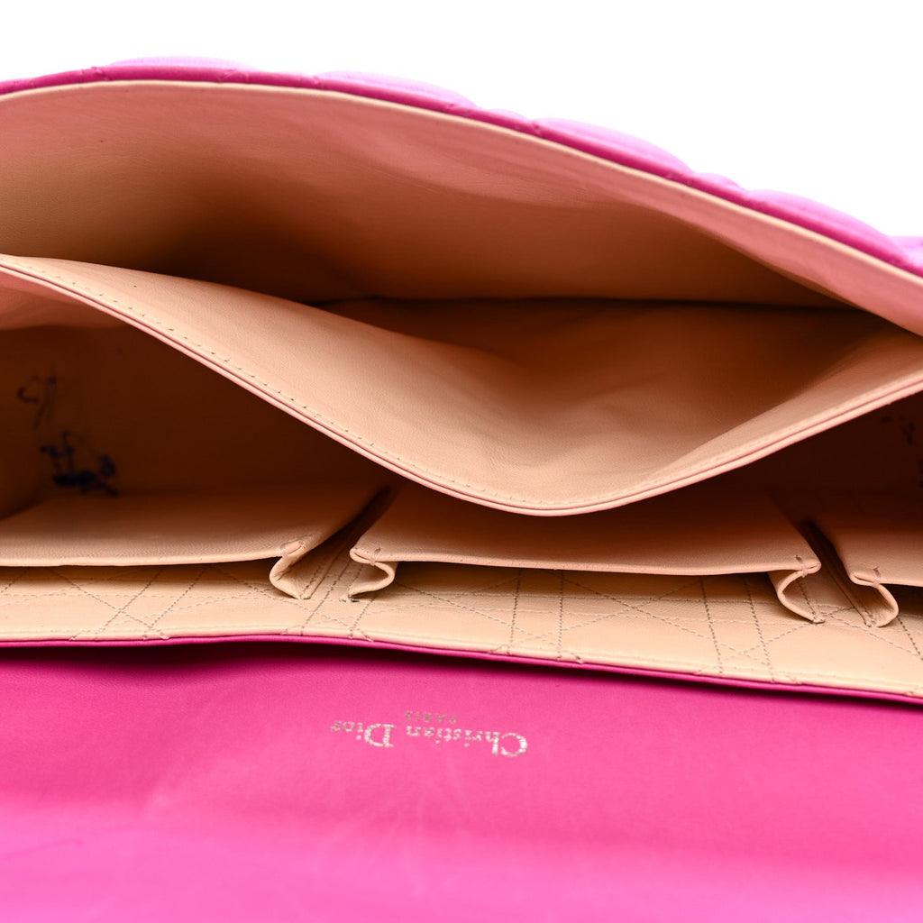 Christian Dior Lambskin Cannage Large Miss Dior Flap Sorbet