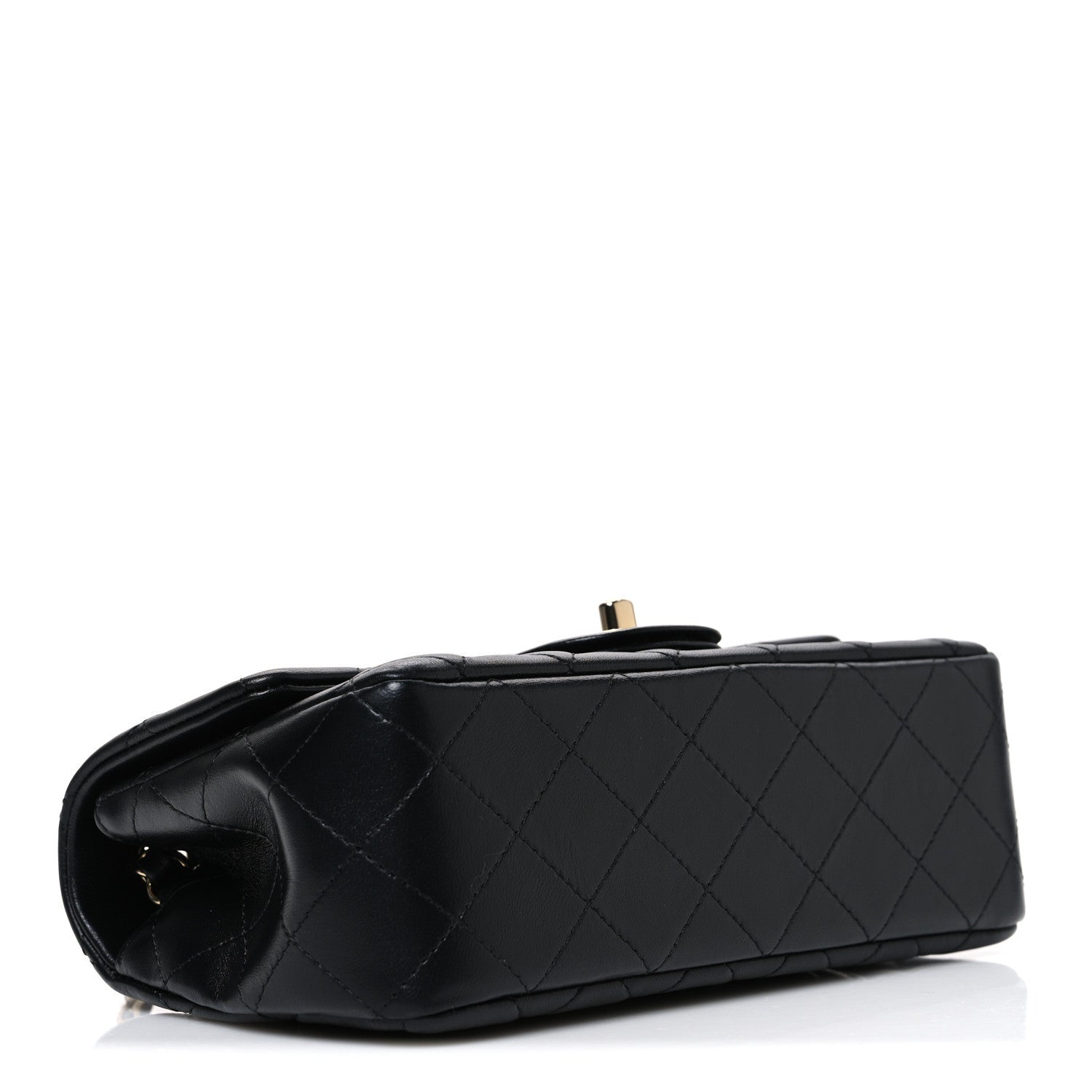 Chanel Lambskin Quilted Mini Rectangular Flap Black