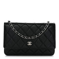 Chanel Caviar Quilted Wallet On Chain WOC Black