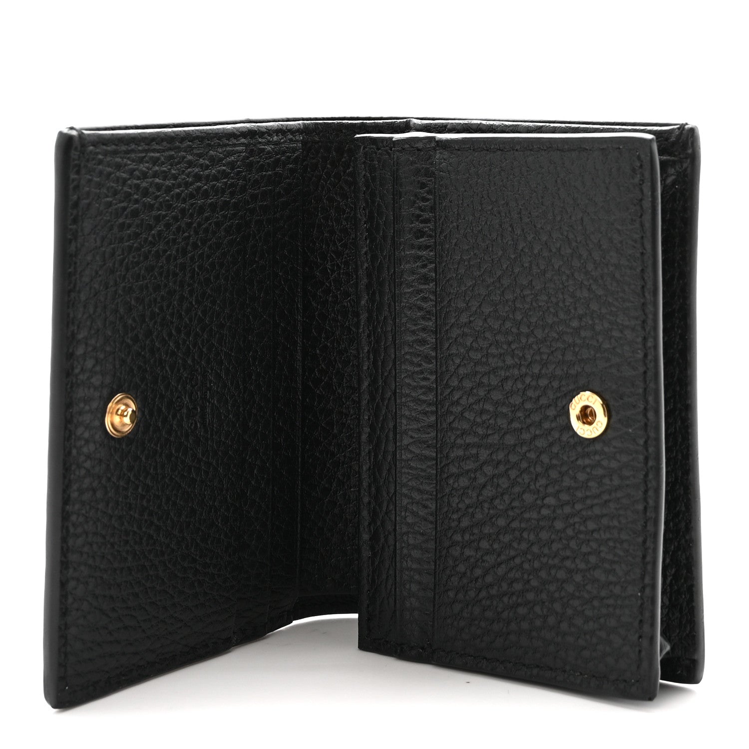 Gucci Dollar Calfskin GG Supreme Monogram GG Marmont Card Case Black Beige Ebony
