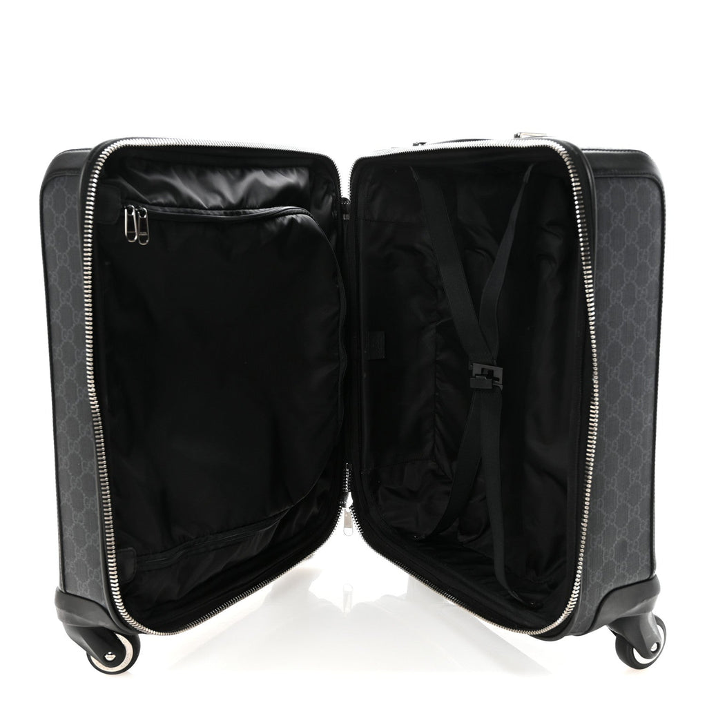 Gucci GG Supreme Monogram Gran Turismo Suitcase Black Grey