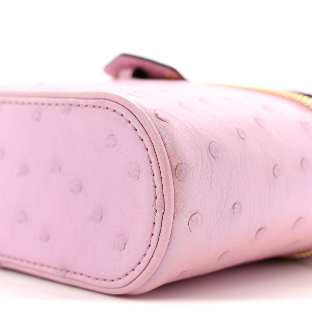 Louis Vuitton Ostrich Vanity Chain Pouch Pink