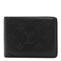 Louis Vuitton Calfskin Monogram Shadow Multiple Wallet Black