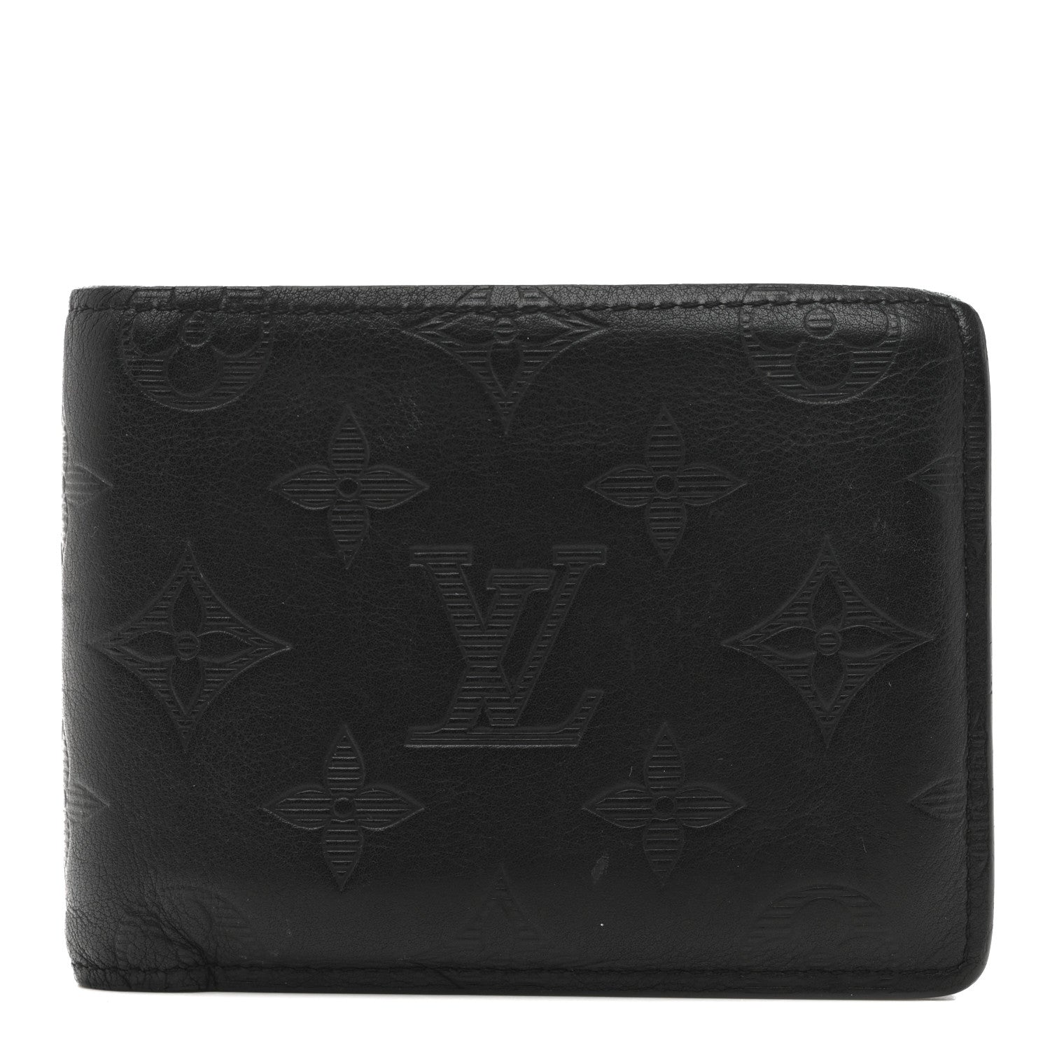 Louis Vuitton Calfskin Monogram Shadow Multiple Wallet Black