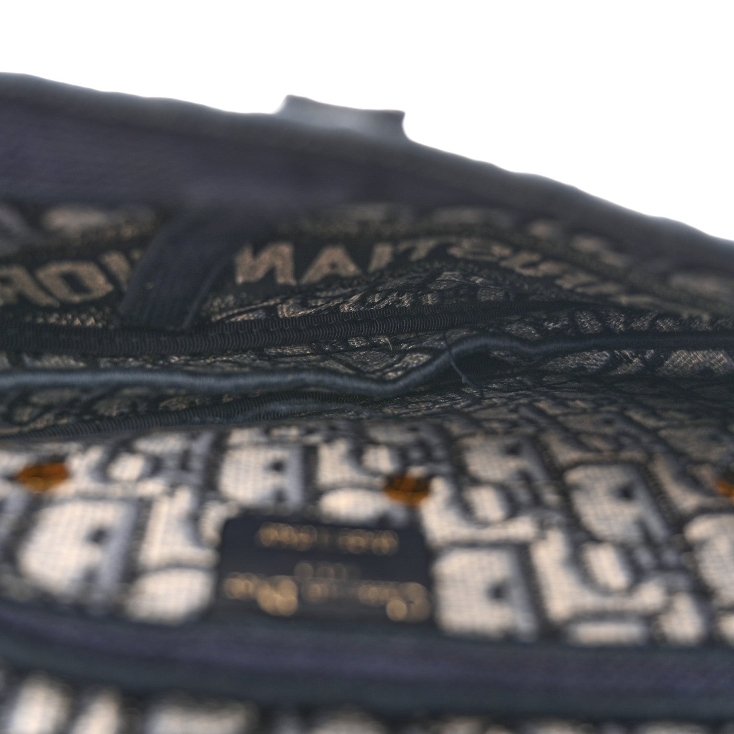 Christian Dior Oblique Embroidered Saddle Bag Blue