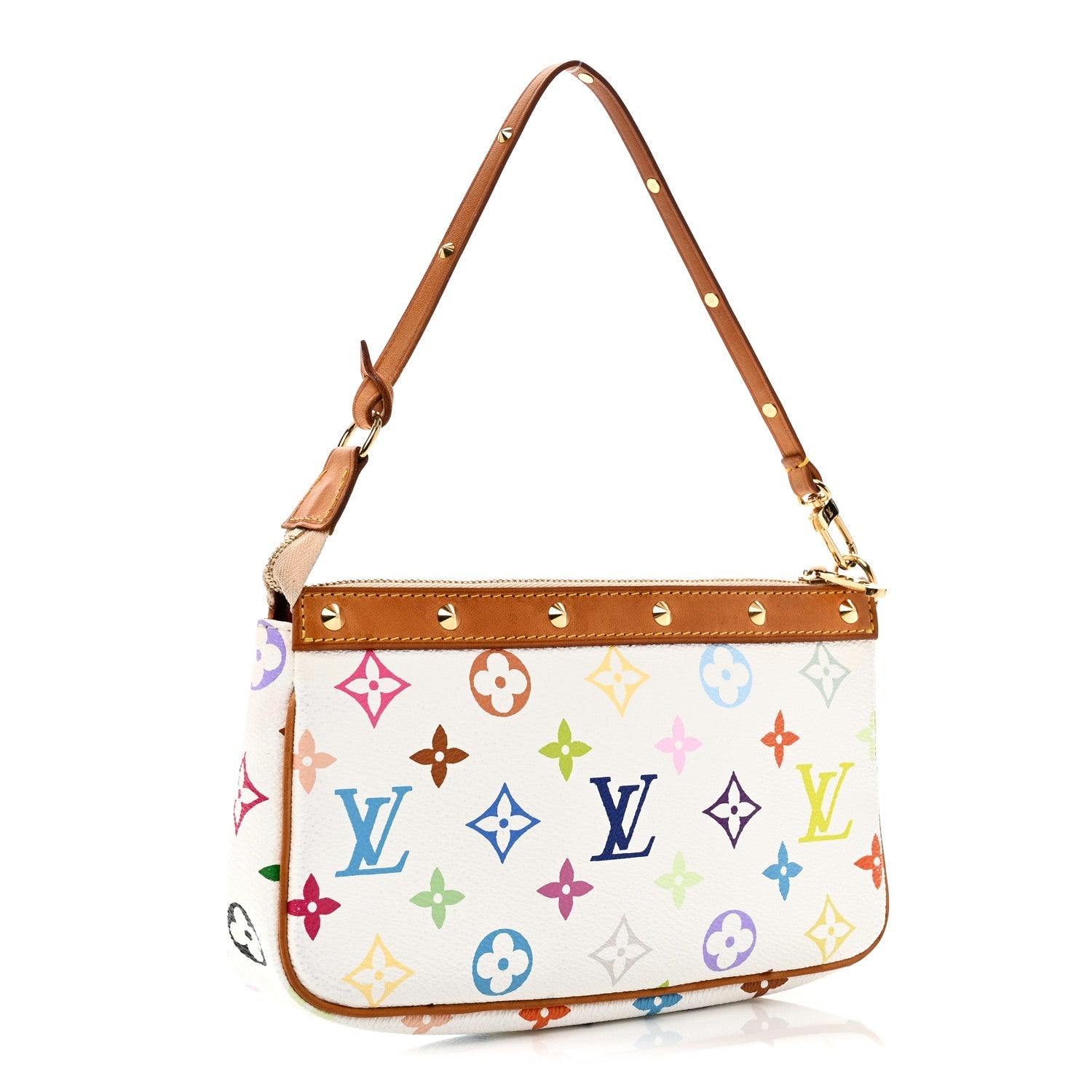 Louis Vuitton Monogram Multicolor Pochette Accessories White