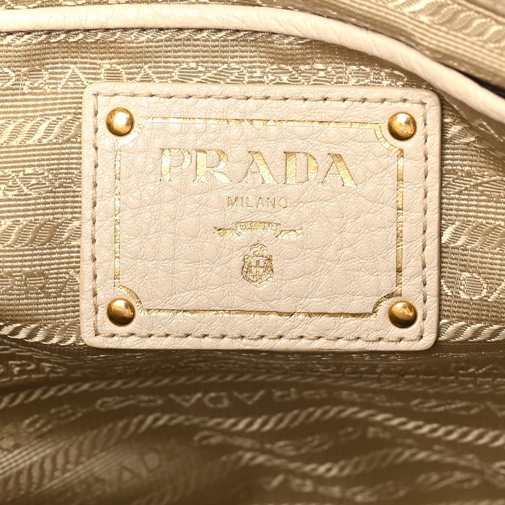 Prada Vitello Daino Top Handle Tote Talco