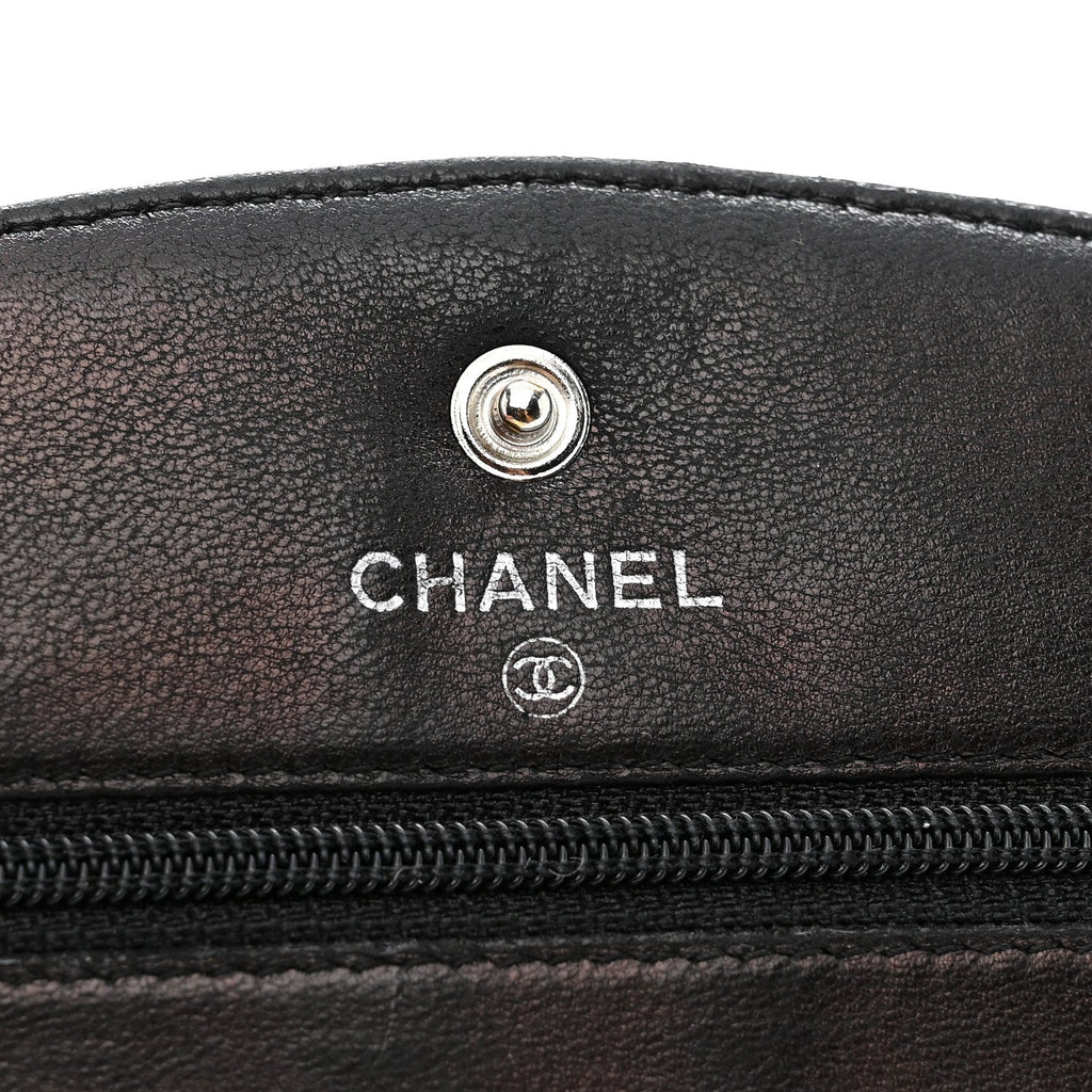 Chanel Caviar Timeless CC Wallet On Chain WOC Black
