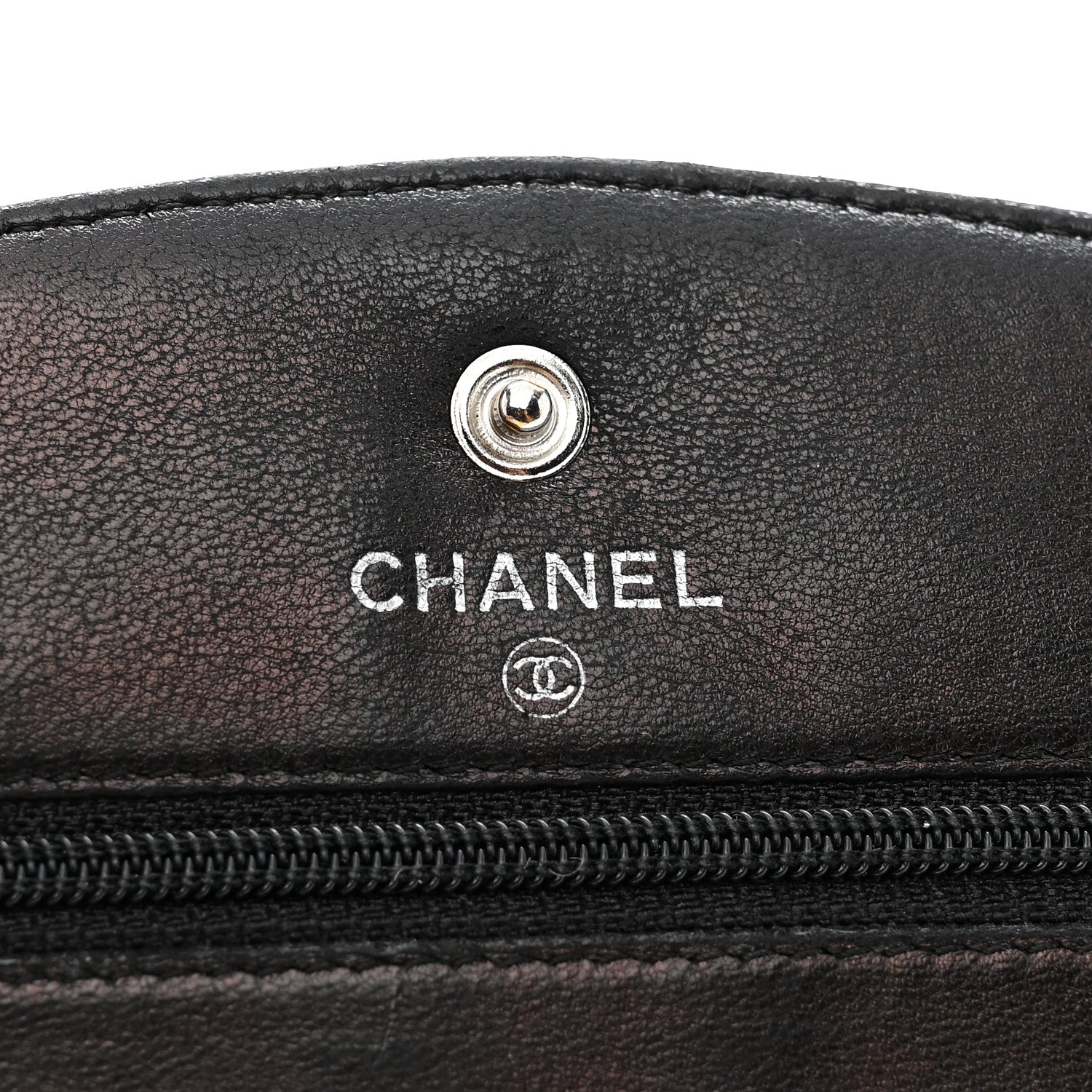 Chanel Caviar Timeless CC Wallet On Chain WOC Black