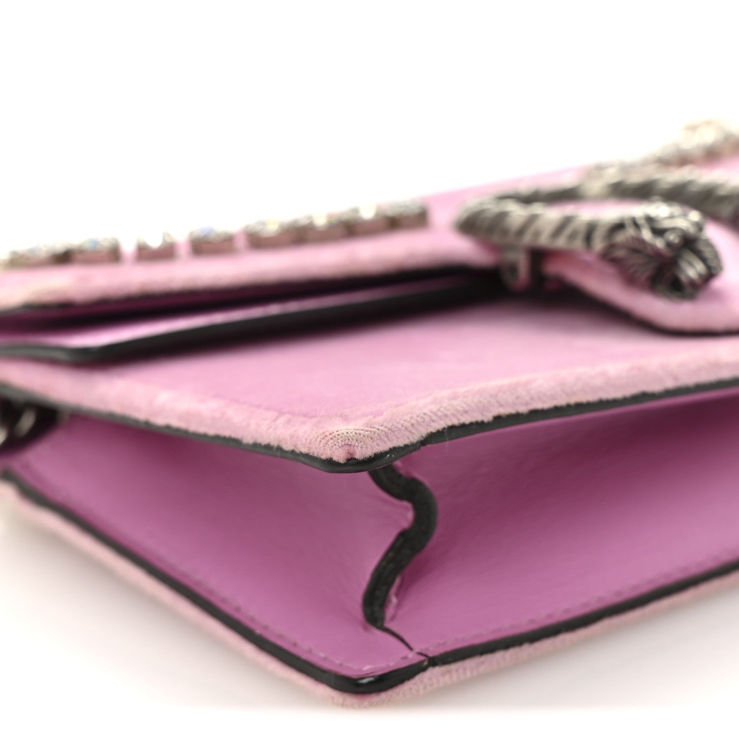 Gucci Velvet Crystal Super Mini Dionysus Shoulder Bag Malva