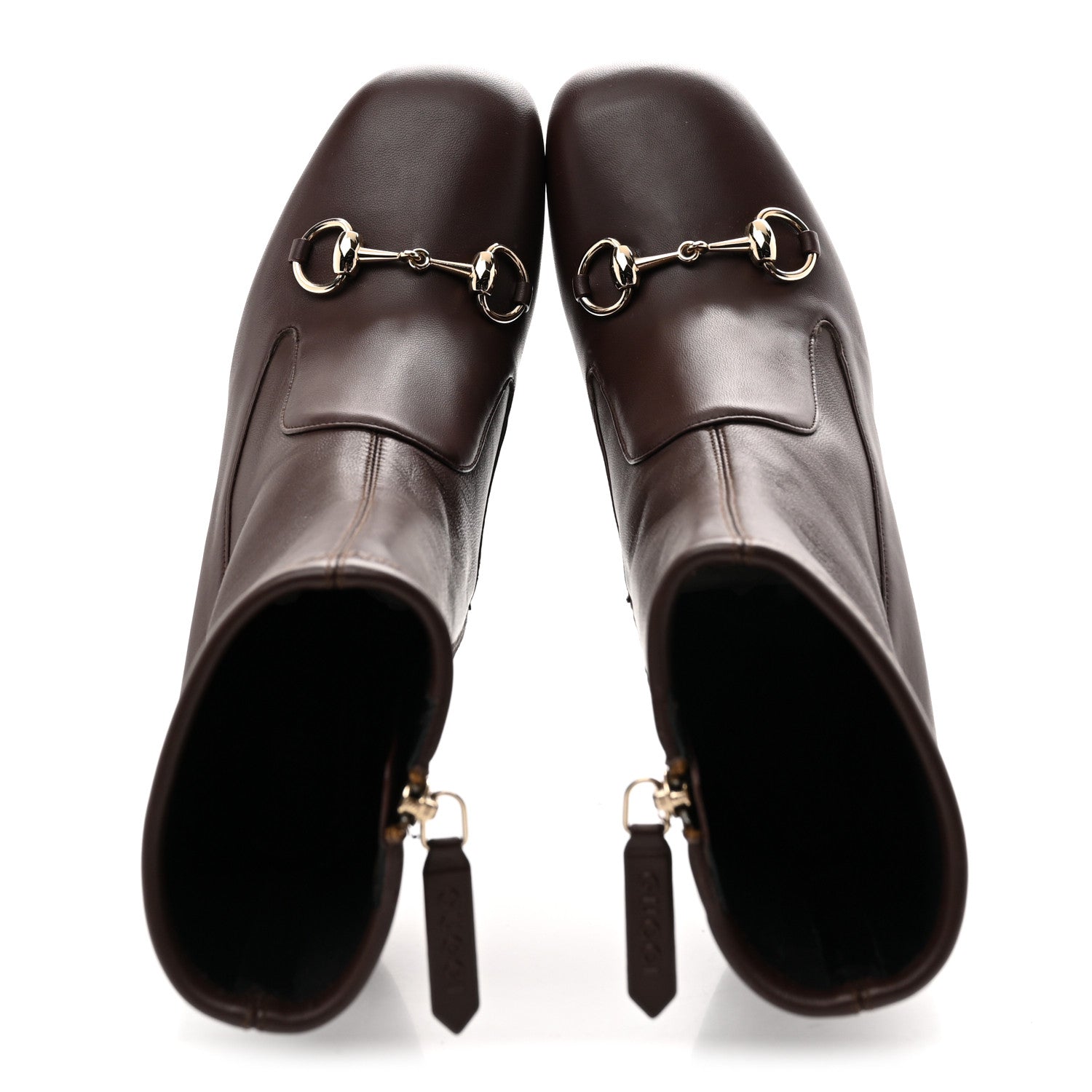 Gucci Nappa Horsebit Ankle Boots 39 New Chocolate