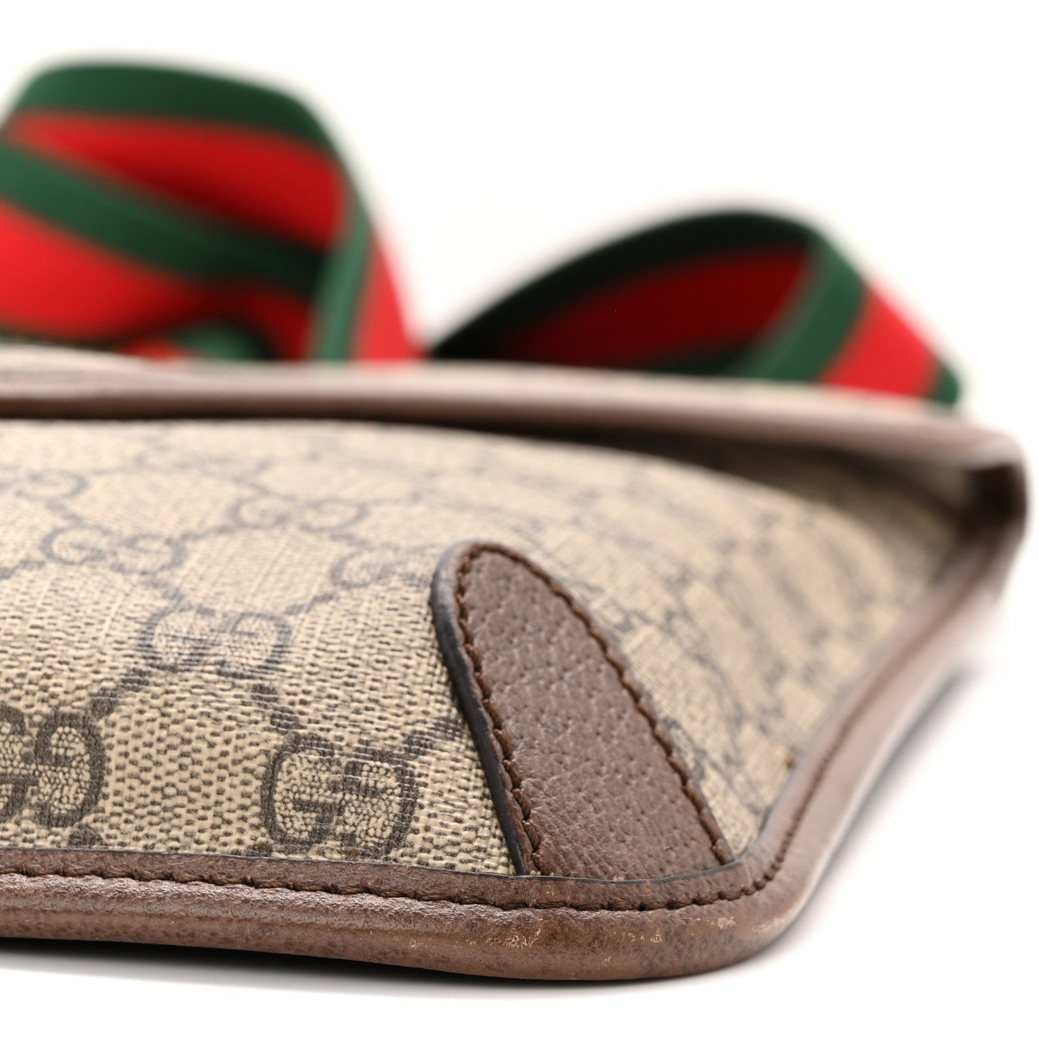 Gucci GG Supreme Monogram Web Medium Neo Vintage Flap Messenger Bag Beige New Acero