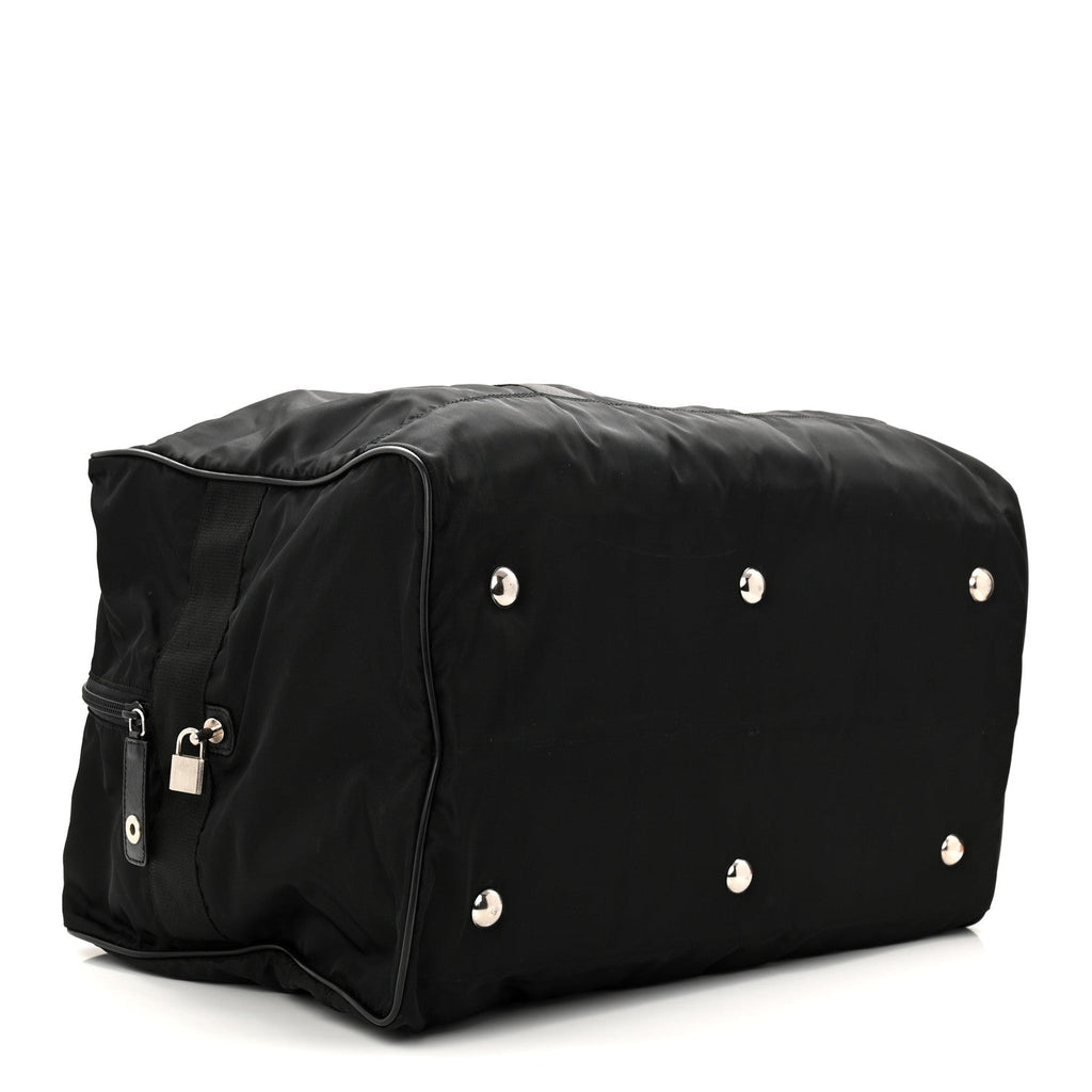 Prada Tessuto Nylon Saffiano Carry On Travel Bag Black