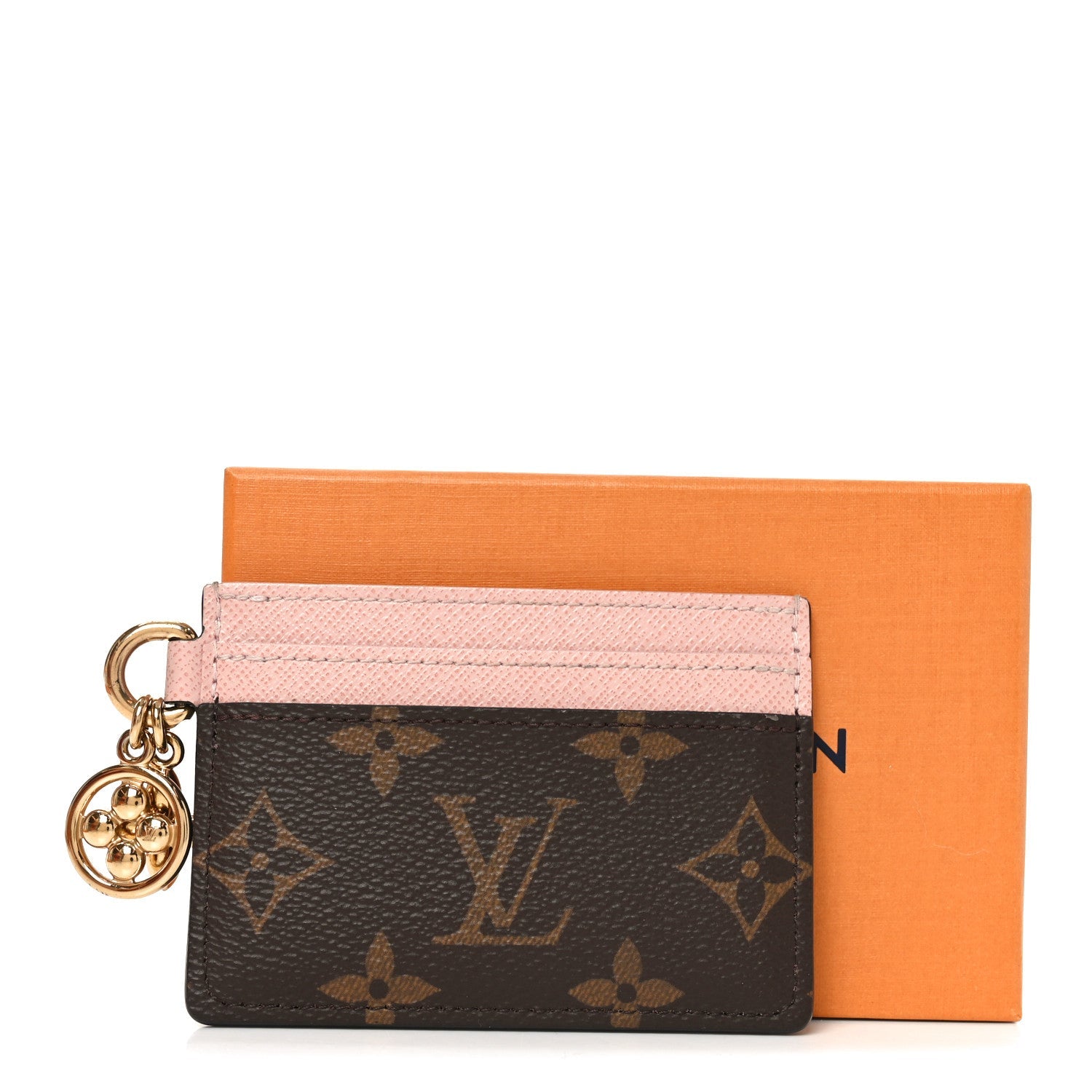 Louis Vuitton Monogram LV Charms Card Holder Rose Ballerine
