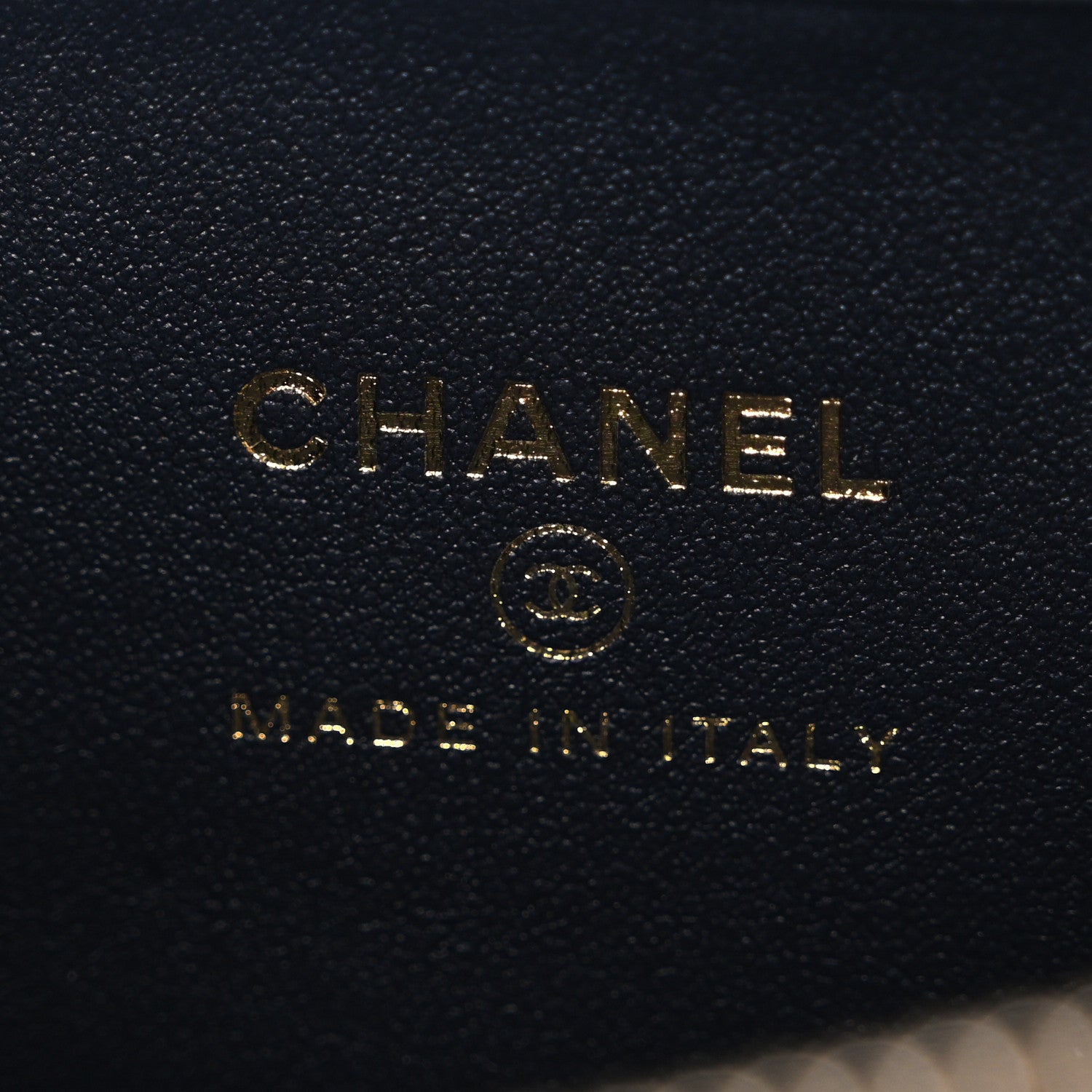Chanel Denim Quilted Top Handle Slim Vanity Case With Chain Dark Blue Orange
