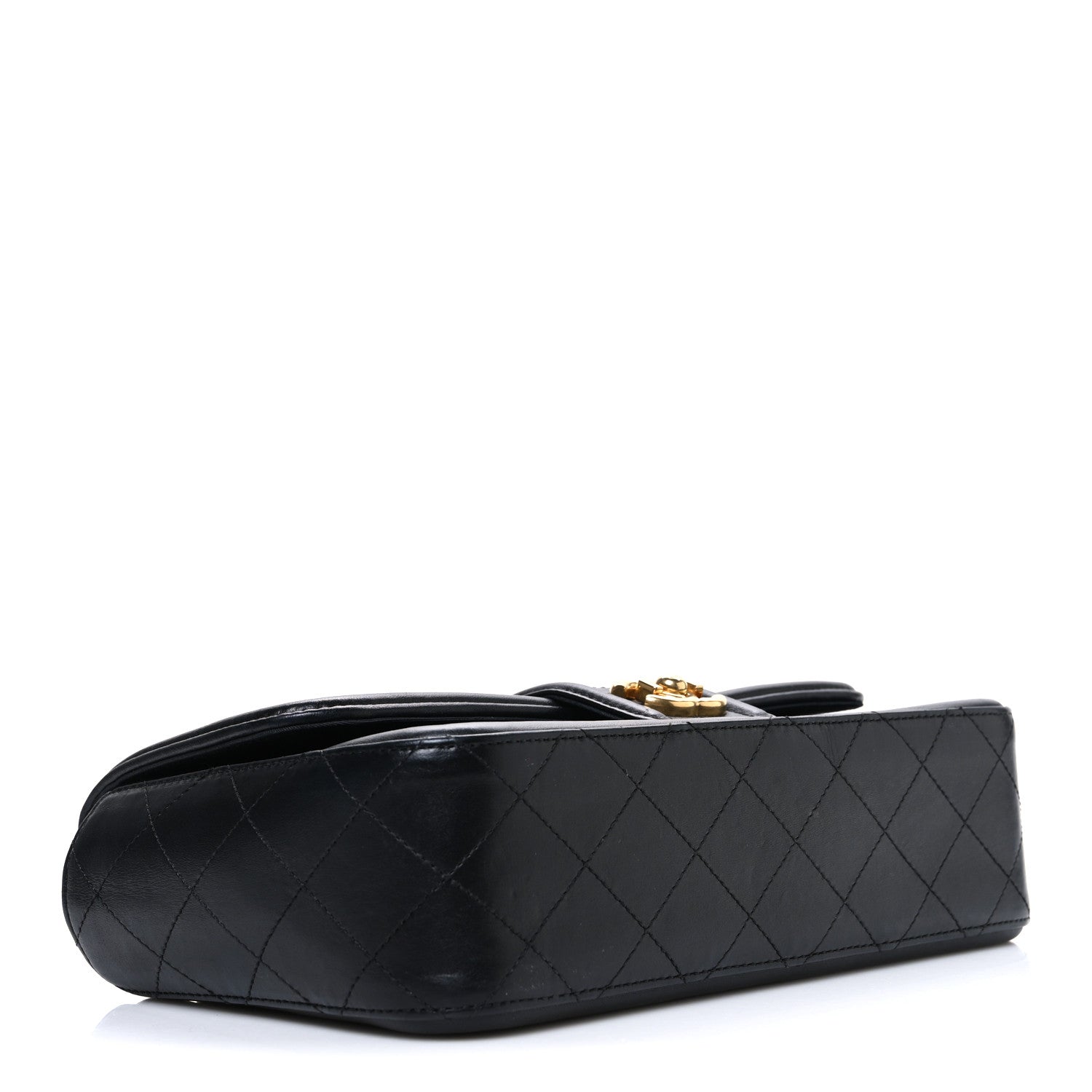 Chanel Lambskin Quilted Medium Elegant CC Flap Navy Black